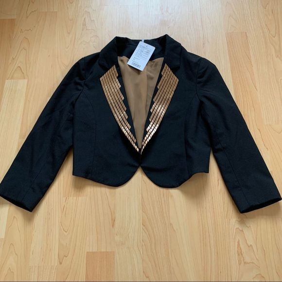 New Black Cropped Blazer Size XS - Picture 1 of 9